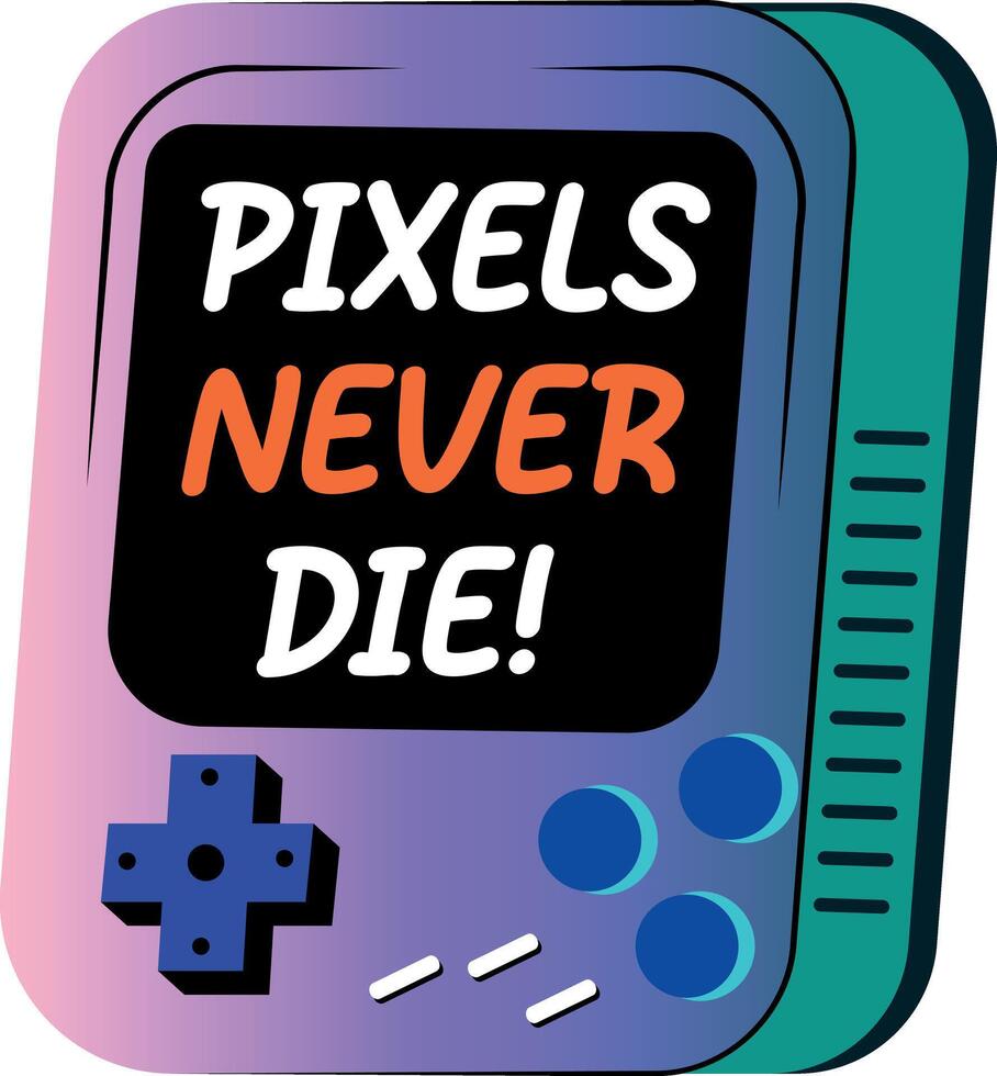 Flat sticker showing a retro game device vector