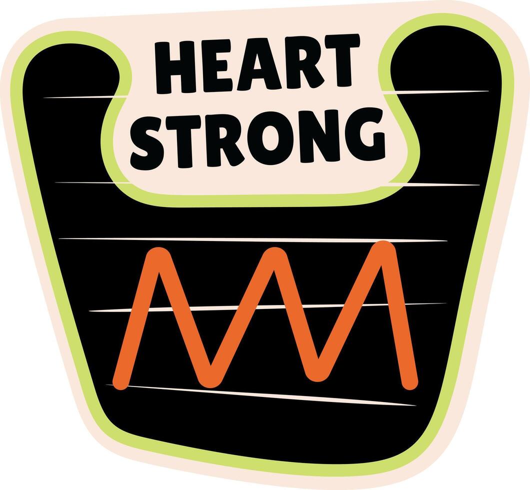 A flat sticker of the heart beat monitor vector