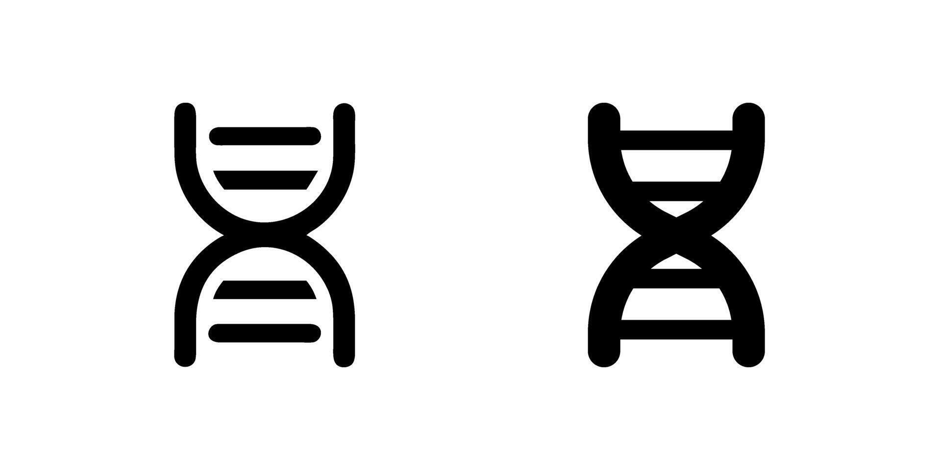 Set of DNA icons for science or biology projects. Scalable and editable for educational materials research posters or medical designs. vector