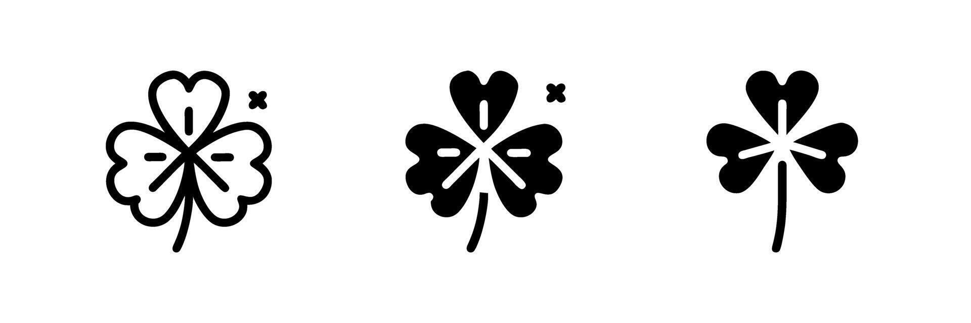 Three Leaves Clover Icon set vector