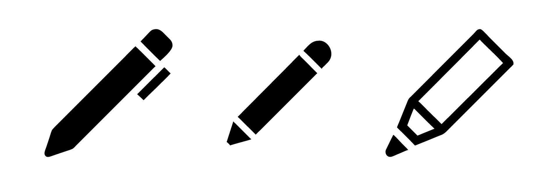Pen Pencil Marker Icon Set vector