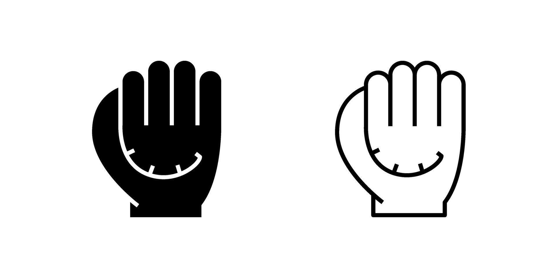 A modern icon set representing baseball gloves, perfect for sports and recreational designs. vector