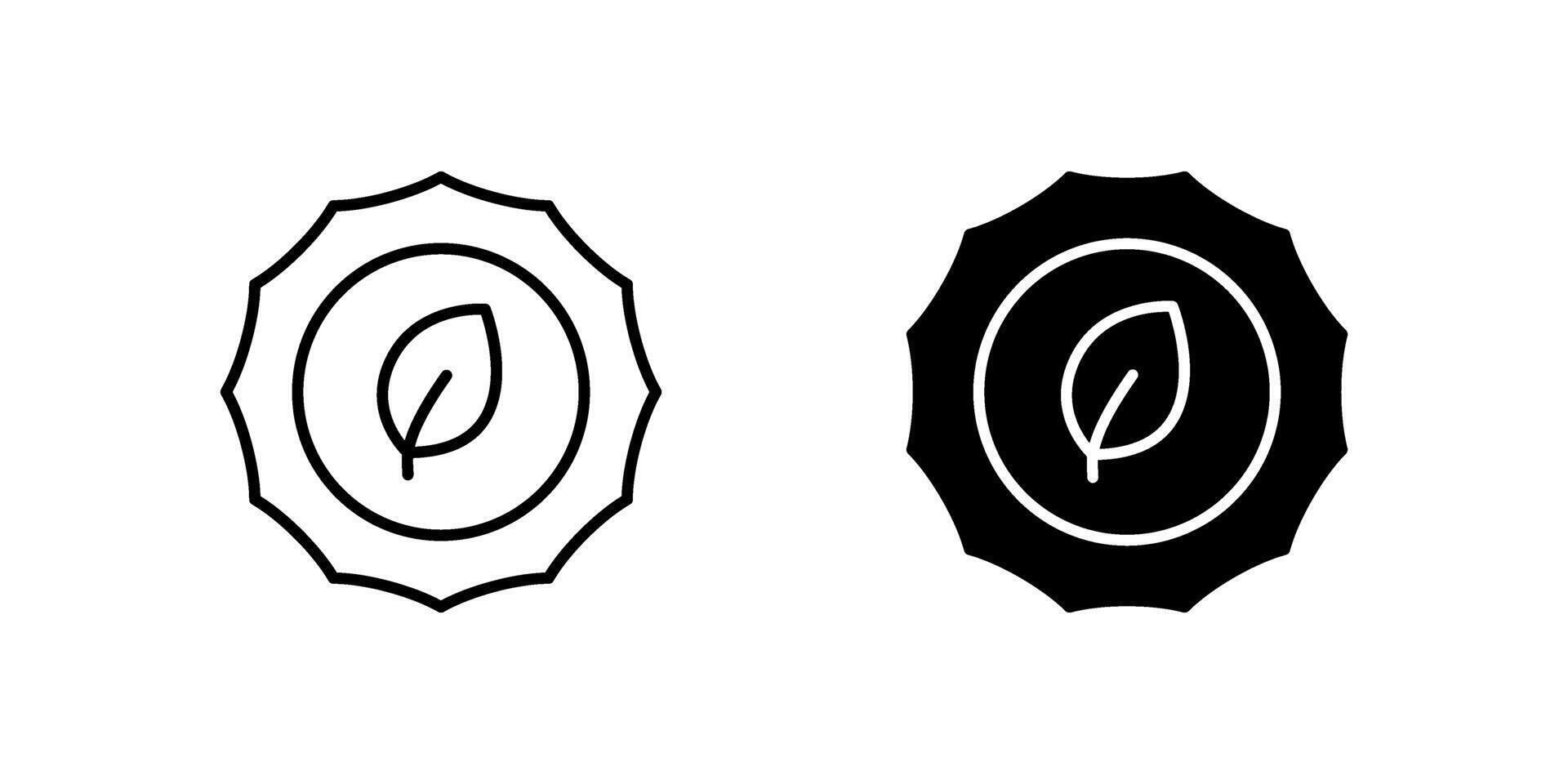 Eco Badge Line and Glyph Icon Collection vector