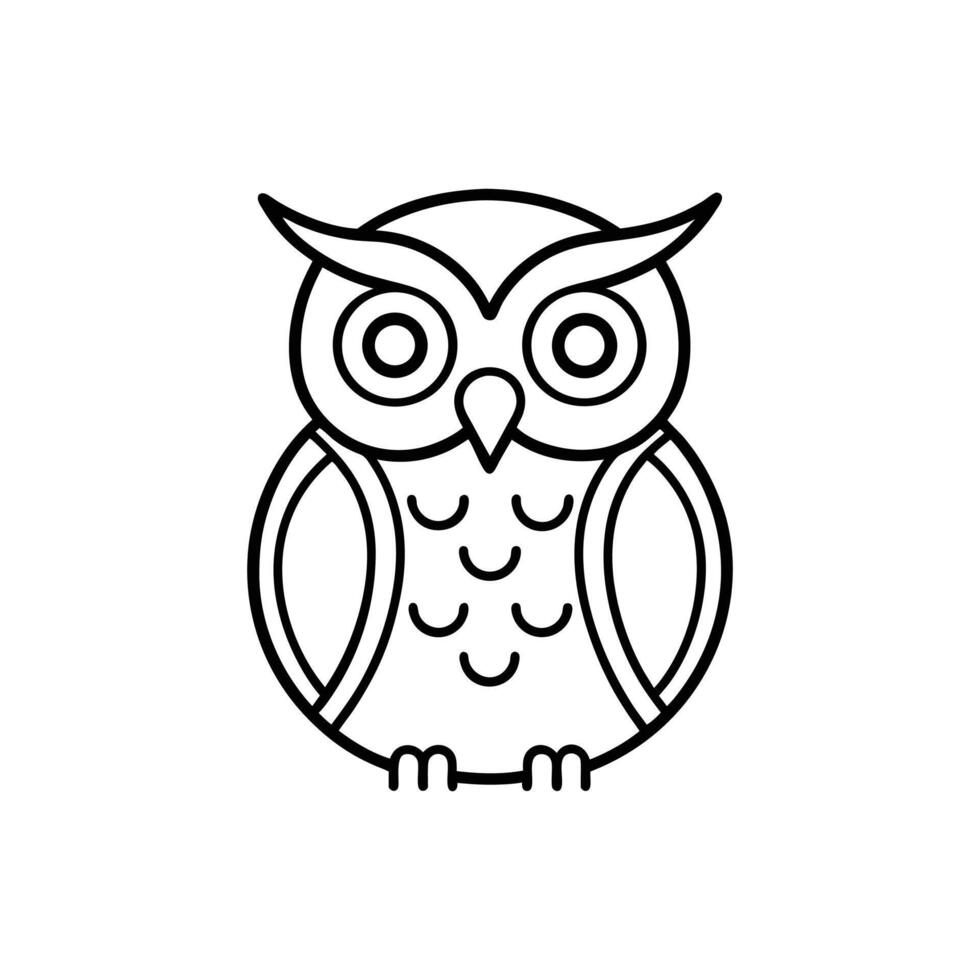 an owl is shown in a line drawing vector