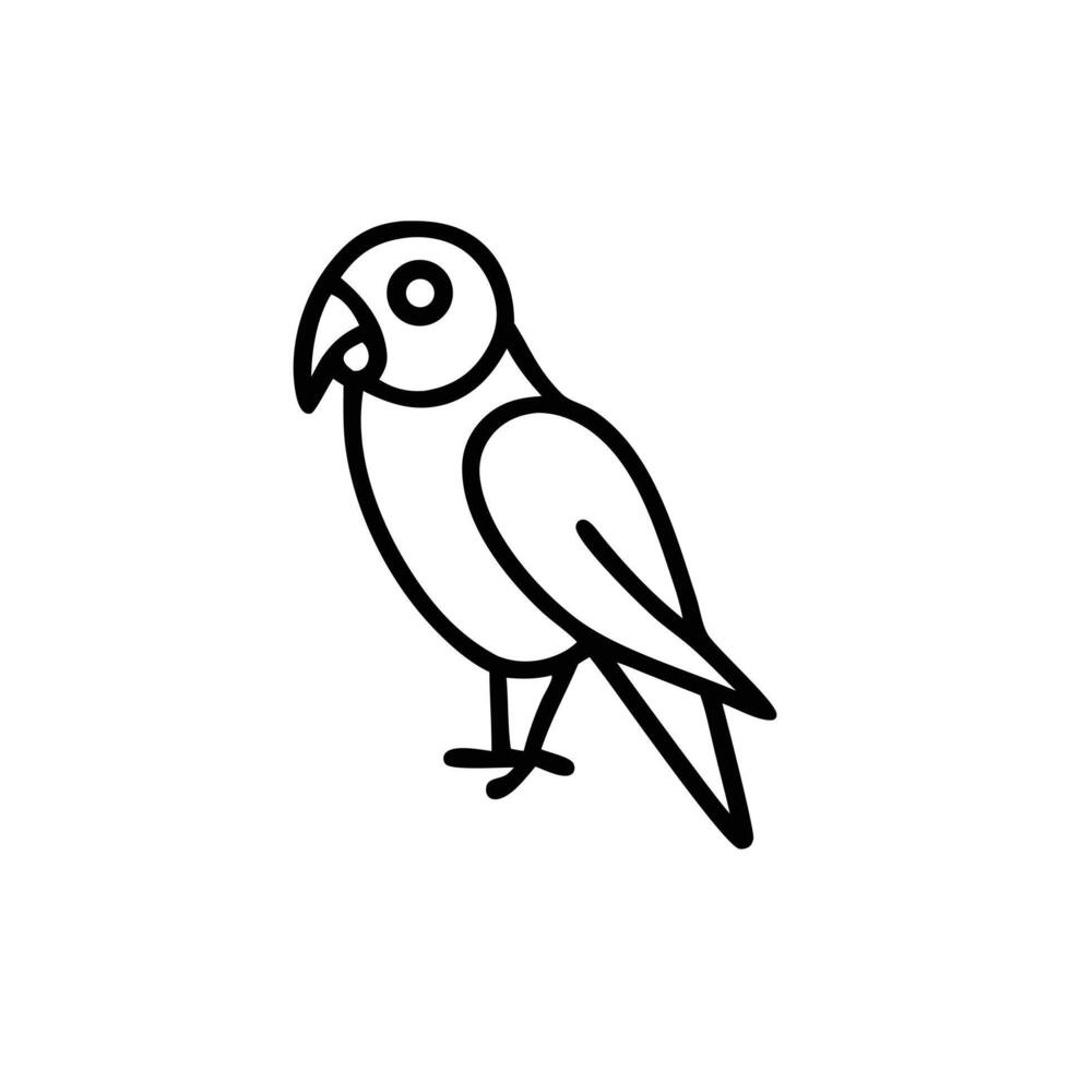 a black and white line drawing of a parrot vector