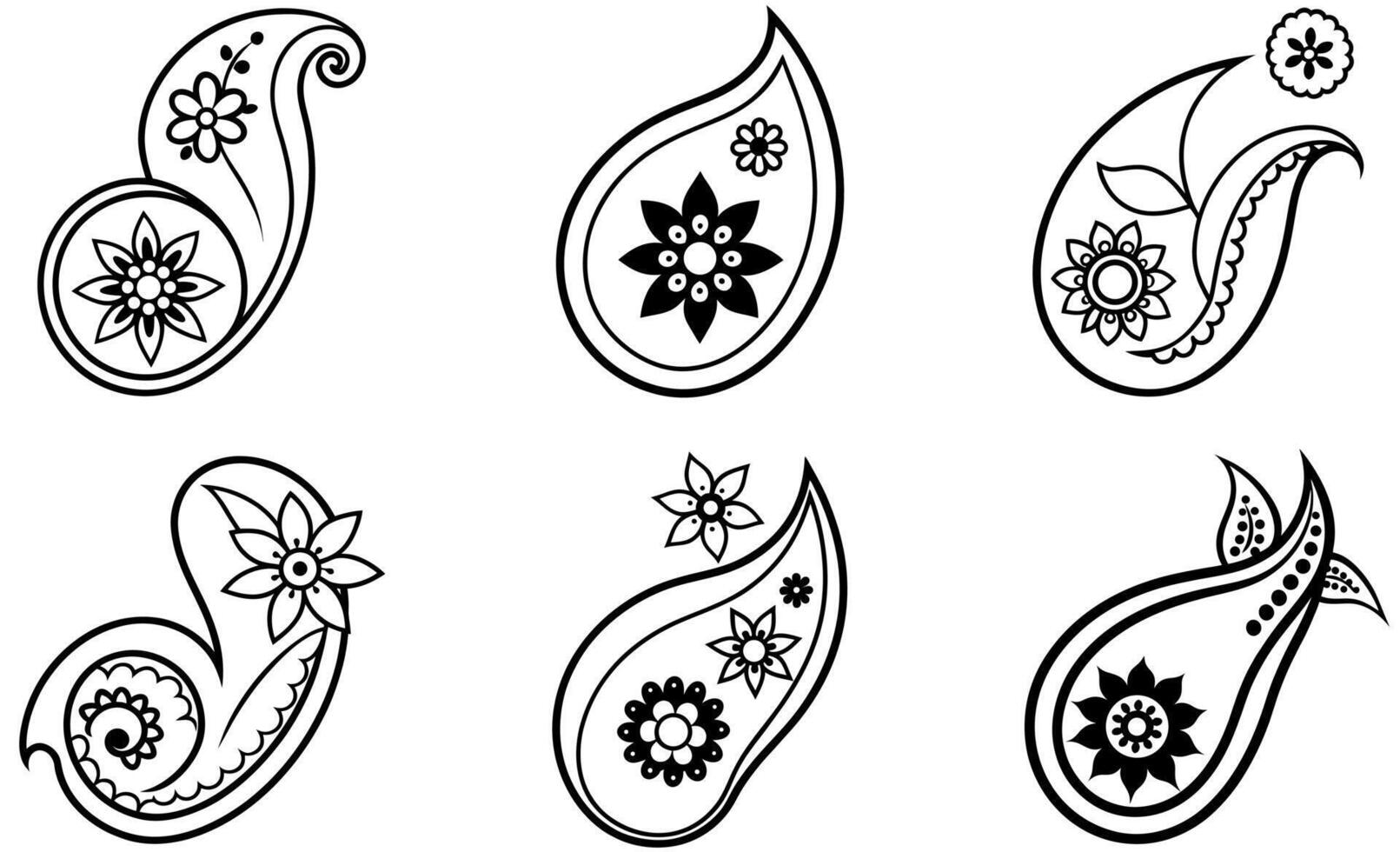 Black and White Paisley icon Design vector