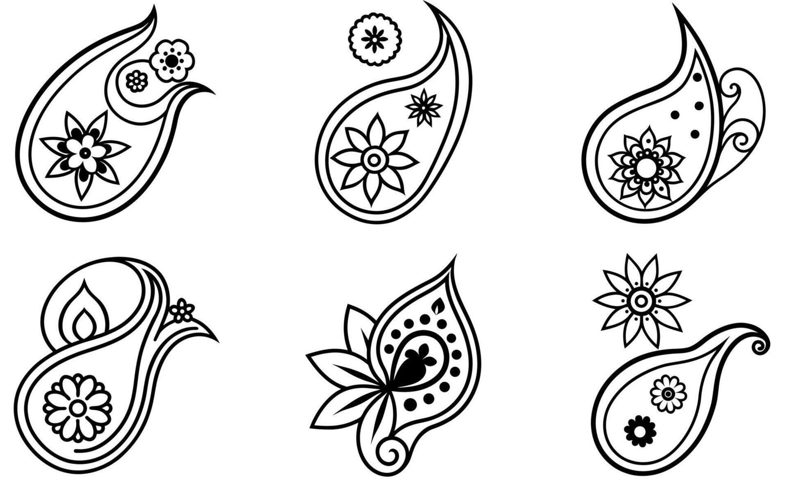 Elegant Black and White Paisley Design vector