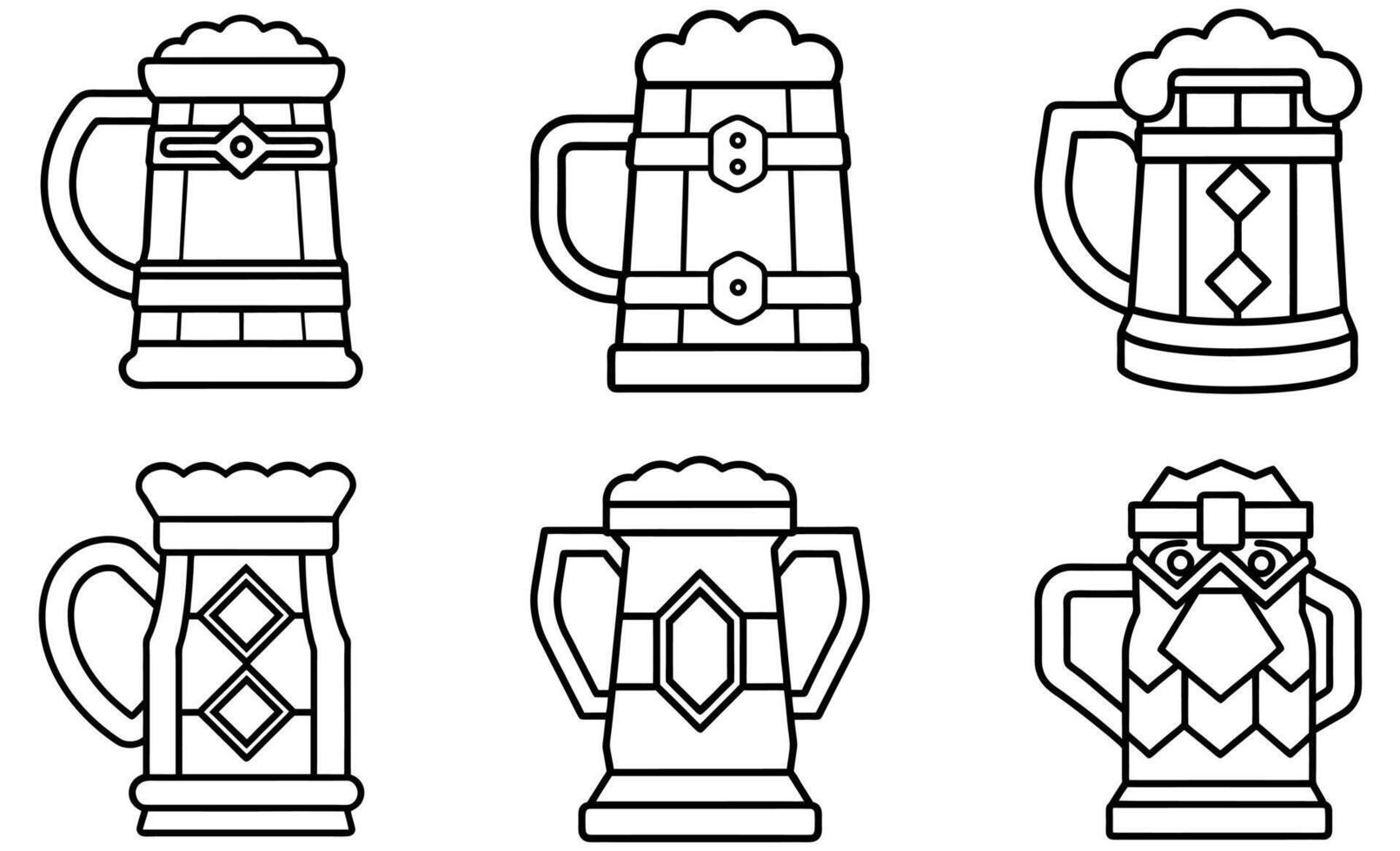 Black Beer Mug Icons design vector
