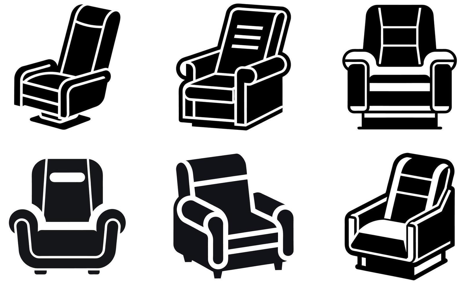 Armchair Icon Set design vector