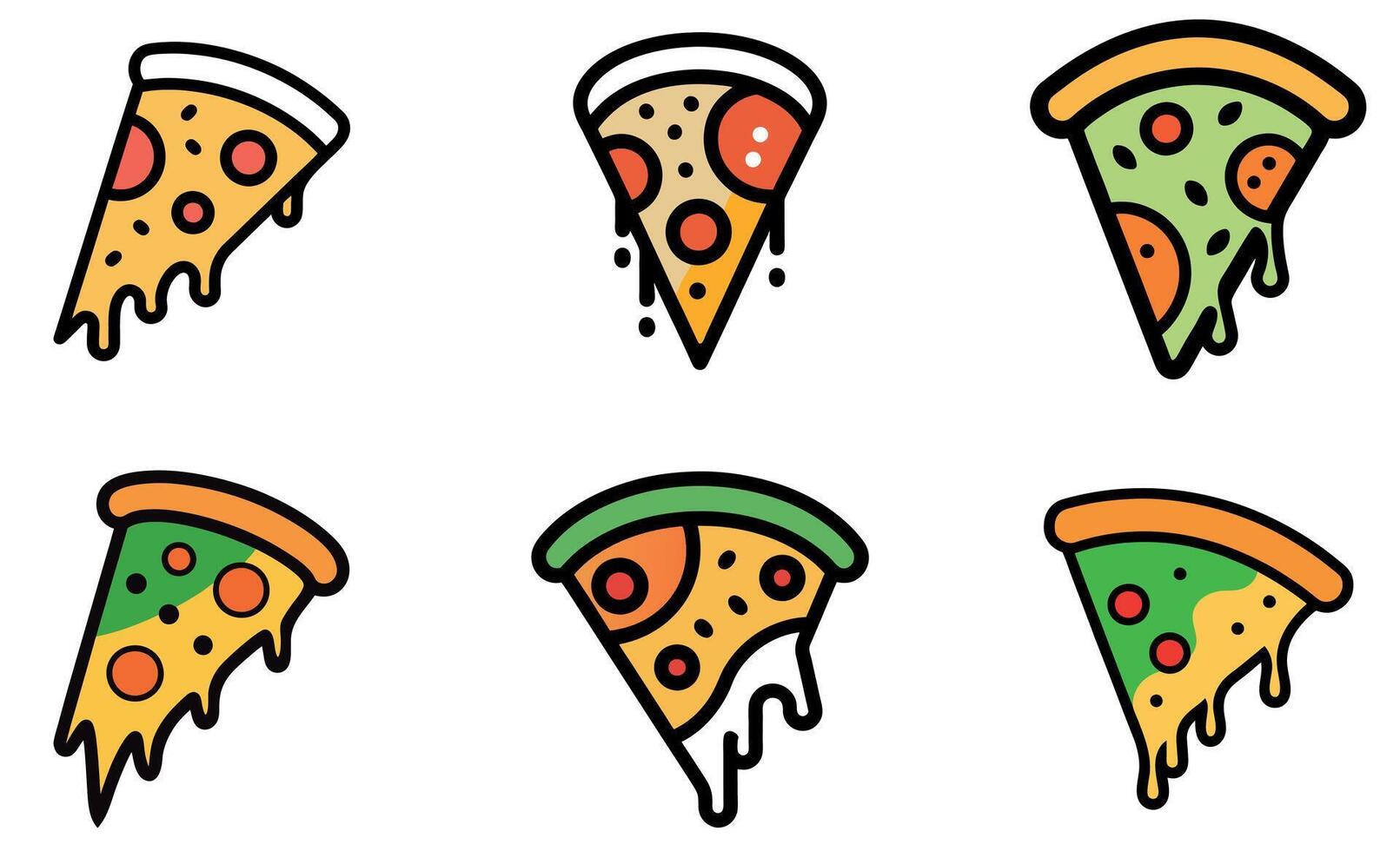 Pizza Slice Icon Set design vector