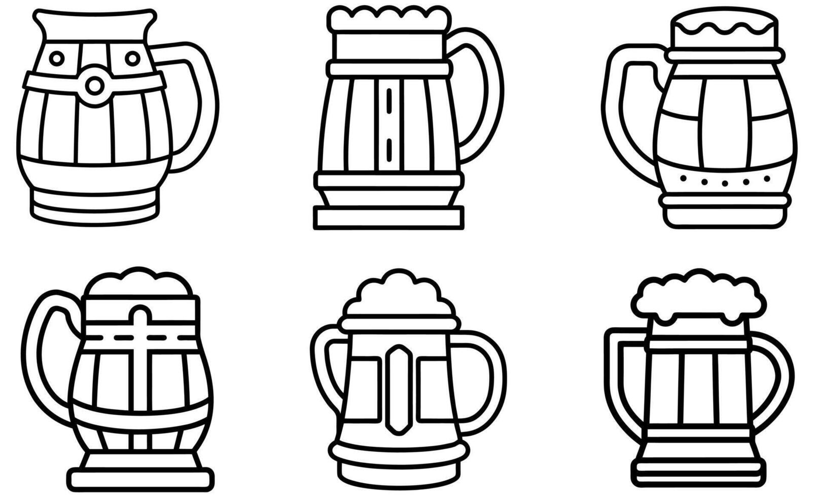 Black Beer Mug Icons vector