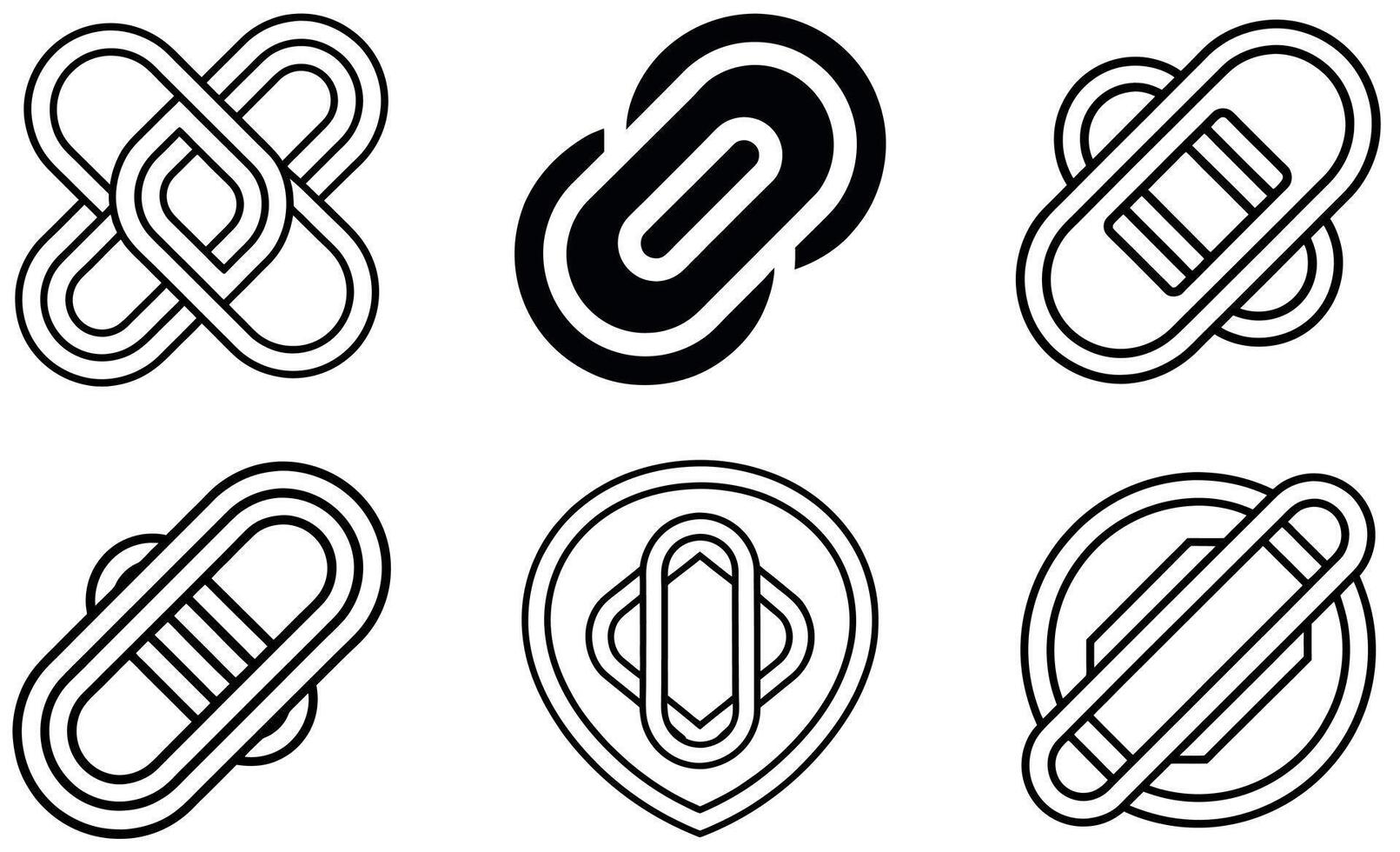 Linked Shape Icons set design vector