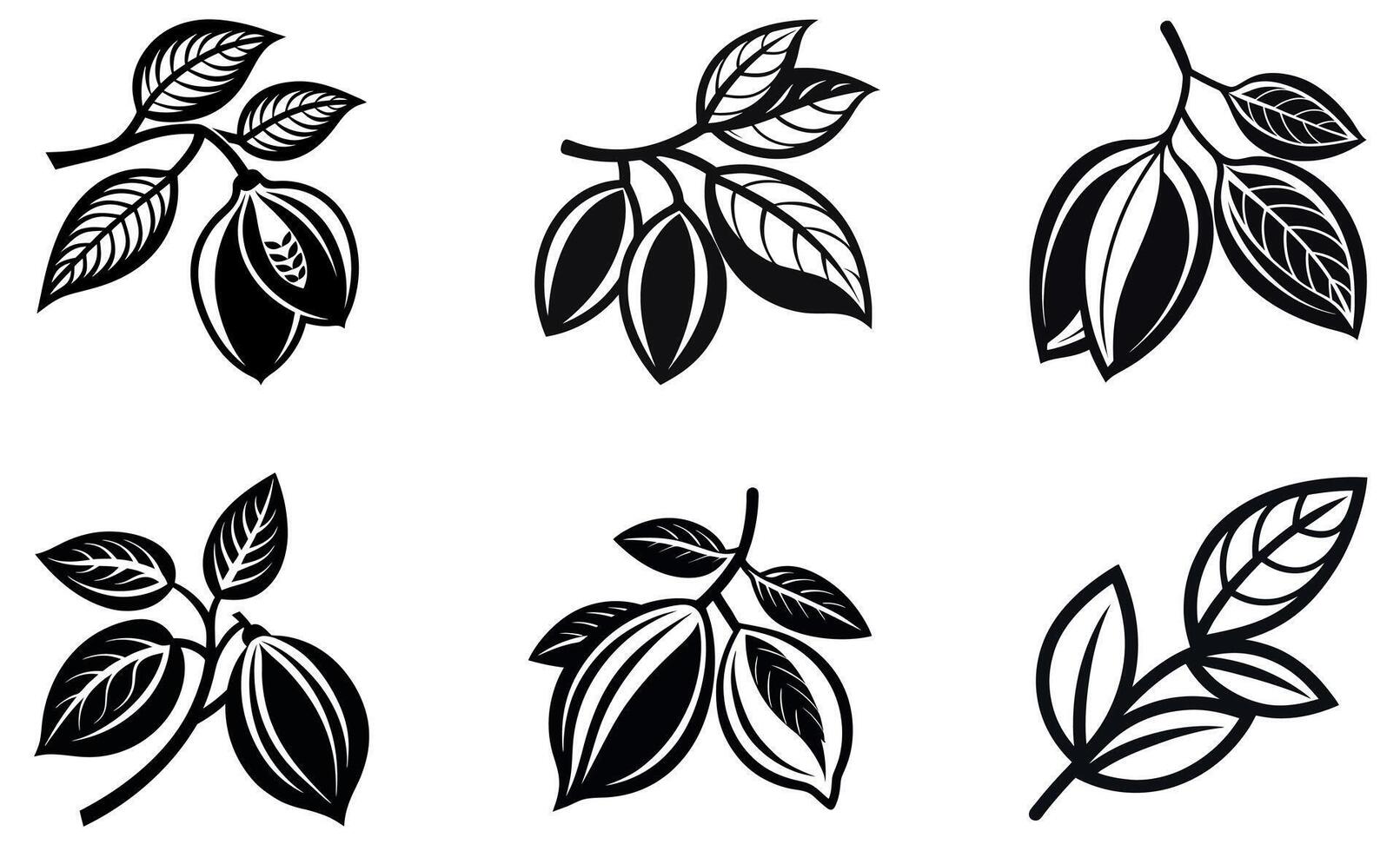 Black Silhouette Leaf vector