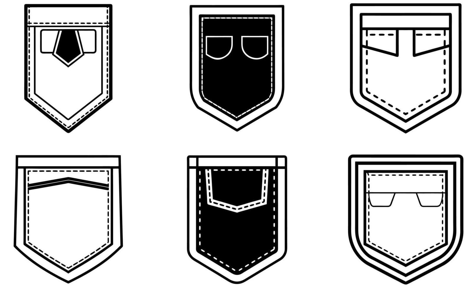 Jeans Pocket Icon Set design vector