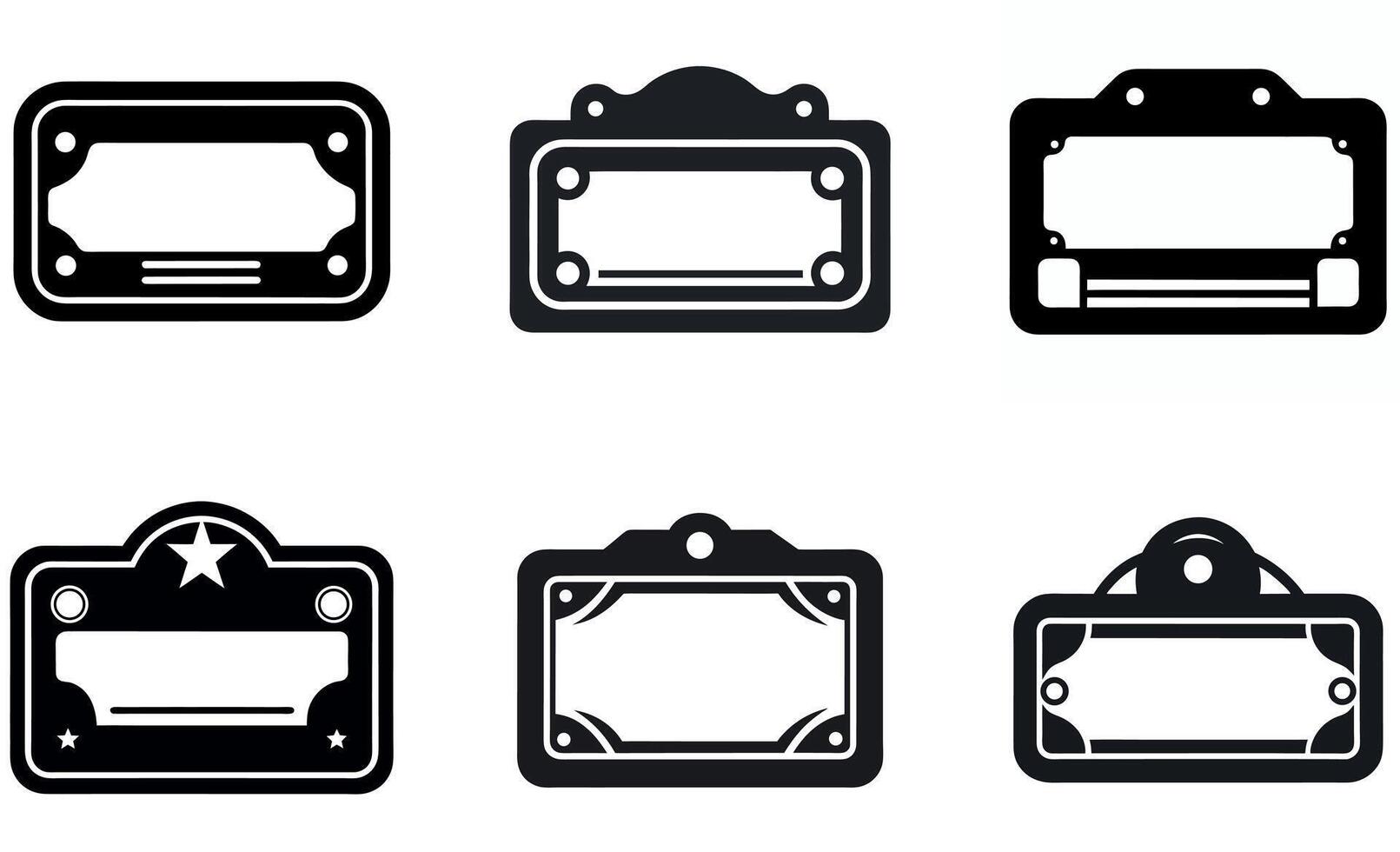 Label Frame Icon set design vector