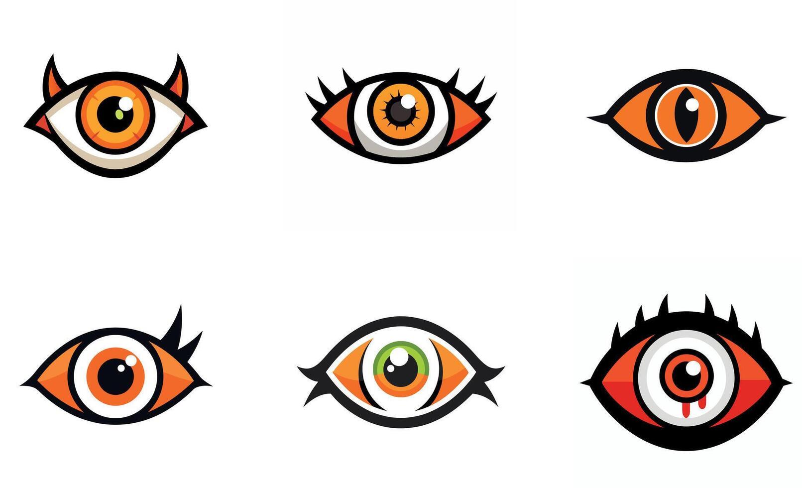 Colorful Eye icon set Designs vector