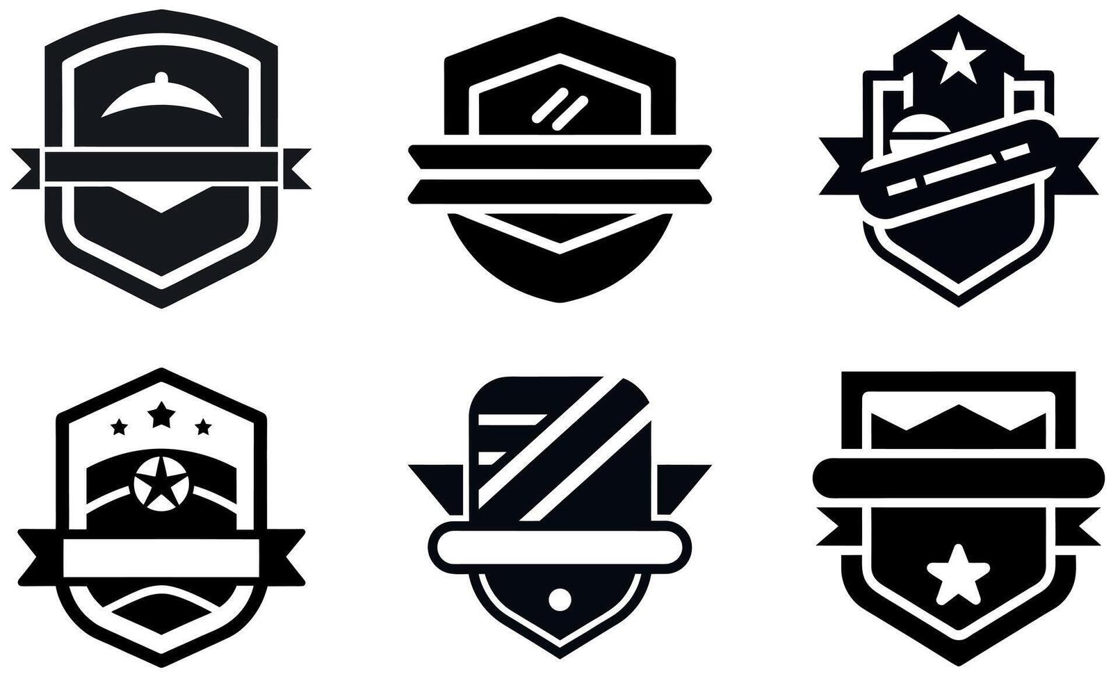 Shield Logos with Ribbons design vector