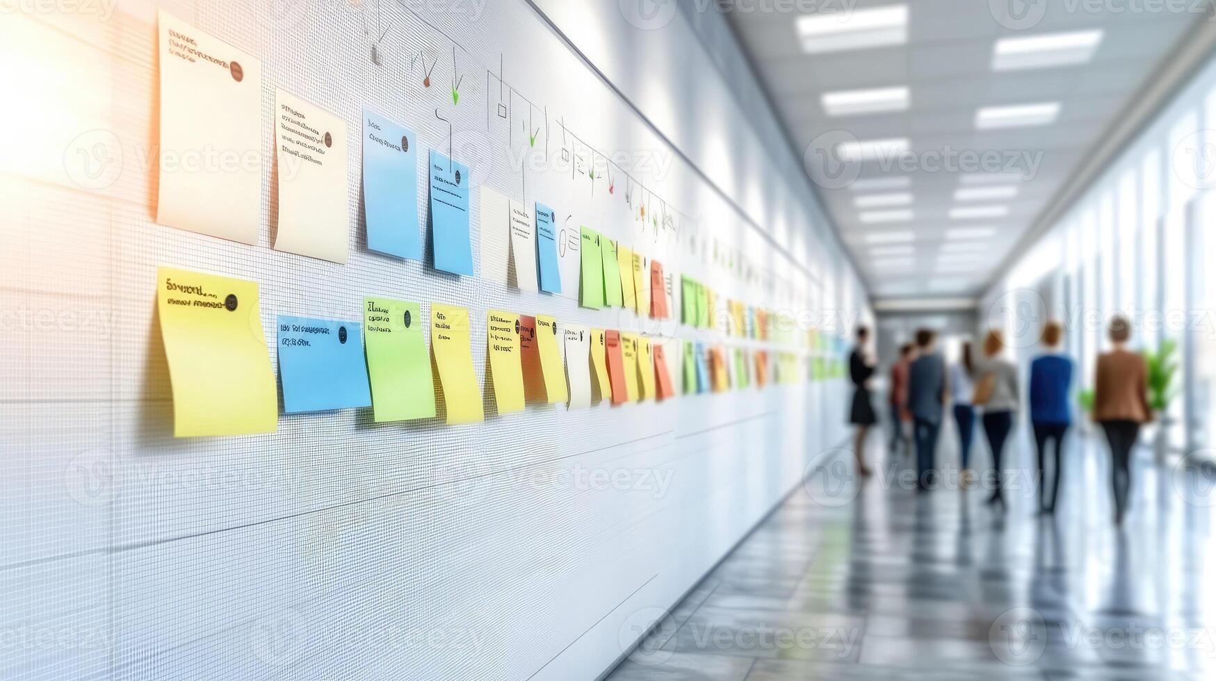 Innovative Project Management in Modern Office with Visual Task Boards photo