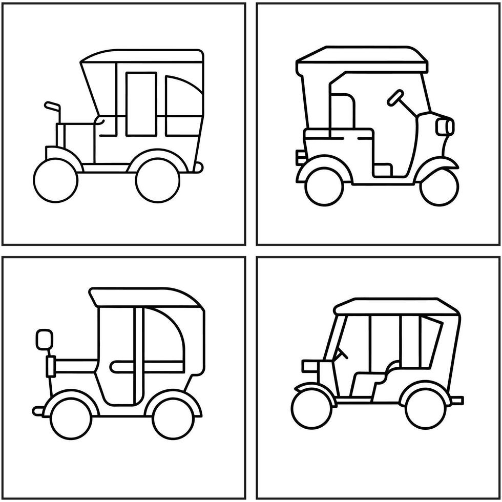 Four Types of Motorbikes Square Layout Illustration of Different Motorcycle Styles vector