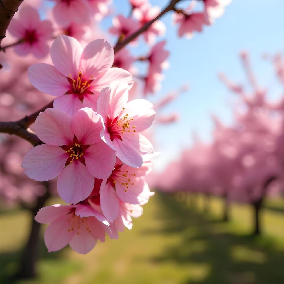 Blossoming Cherry Trees in Spring photo
