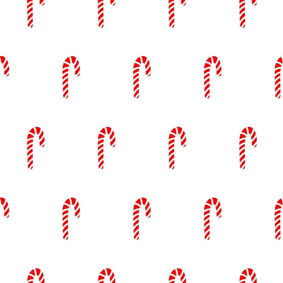 Christmas seamless pattern with candy cane. Hand drawn striped candy cane isolated on white background. Festive candy cane wrapping, wallpaper for Christmas and New Year. Xmas swirl candy cane. Wrap vector