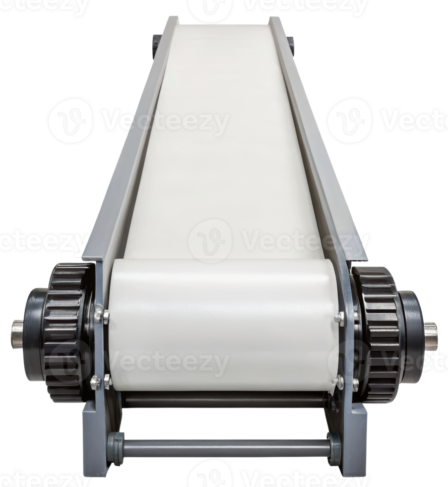 Roller conveyor used for efficient material handling on a transparent background png