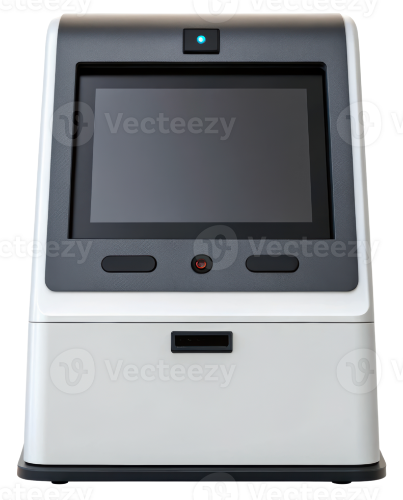 Interactive kiosk for user-friendly digital experiences on a transparent background png