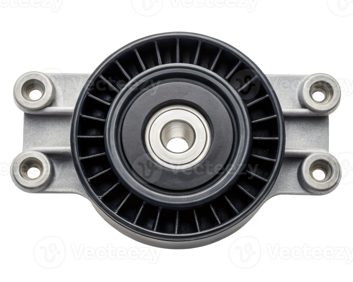 Mechanical part with a central hub and robust construction on a transparent background png