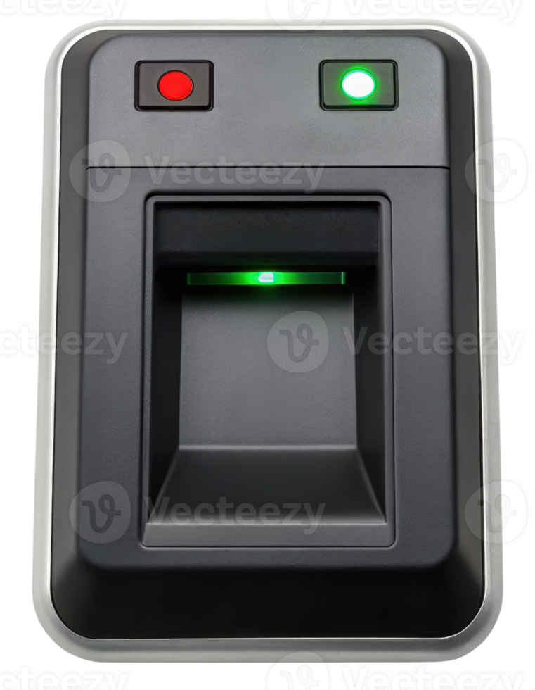 Fingerprint scanner featuring a simple user interface on a transparent background png