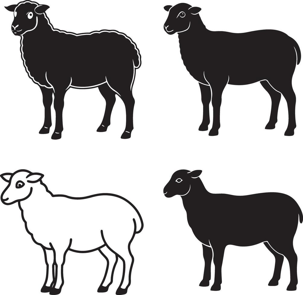 black silhouette icon set design vector