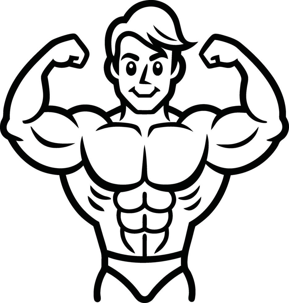 A Strong and Powerful Bodybuilder Silhouette vector