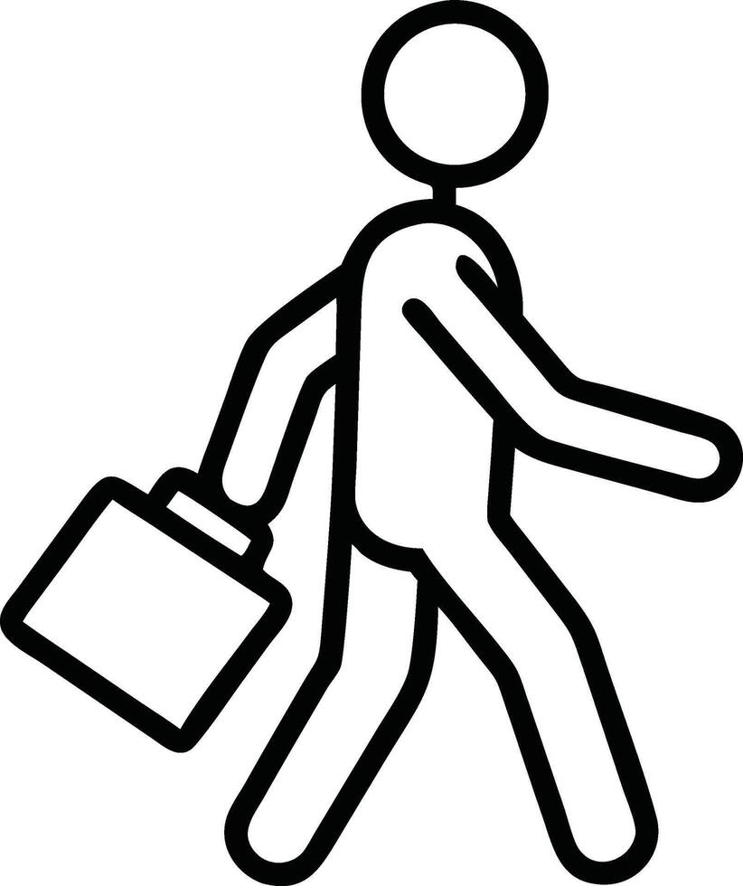 Businessman Walking with Briefcase - Simple Icon vector