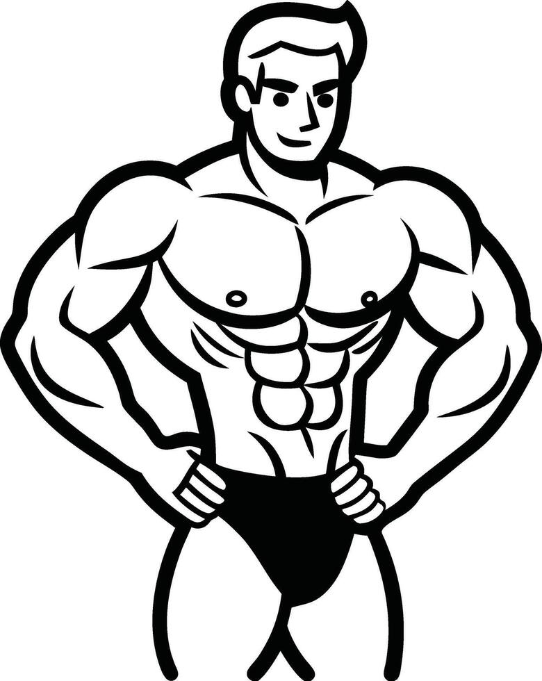 Strong and Fit Bodybuilding Man Illustration vector