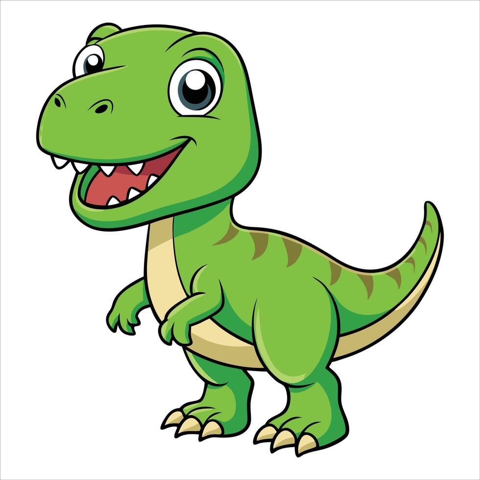 Cartoon T Rex Dinosaur Illustration Perfect for Children's Books or Games vector