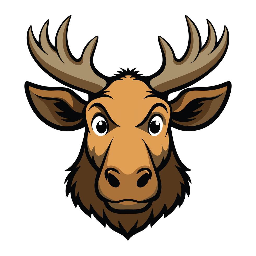 Illustration of a deer head with antlers isolated on a white background vector