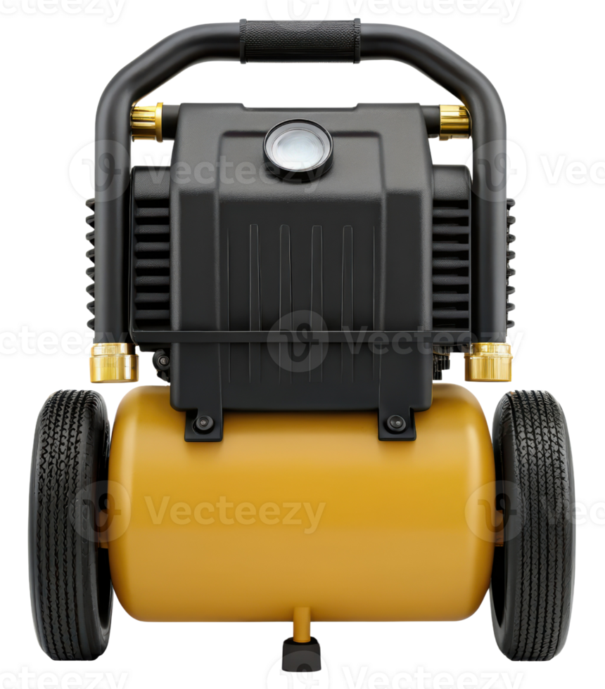 Portable air compressor designed for various tasks on a transparent background png