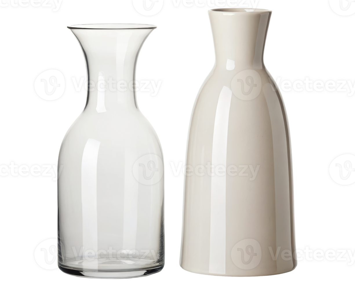 Chic ceramic vases perfect for floral displays on a transparent background png
