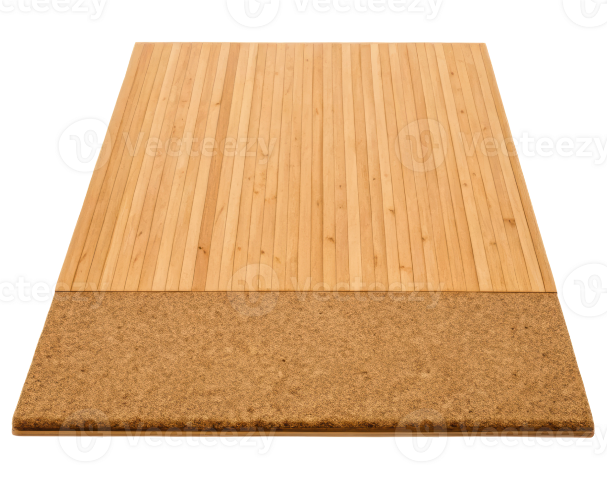 Bamboo flooring with soft texture for cozy interiors on a transparent background png