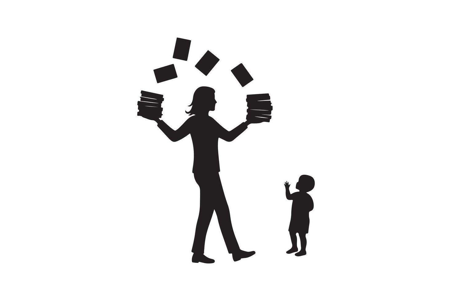 Education Journey Silhouette with Books and Child vector