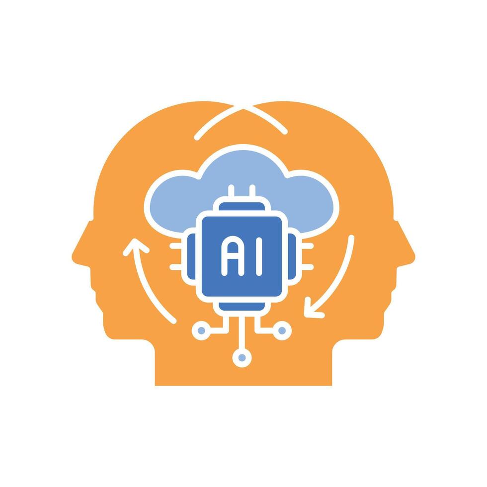 digital twins color flat icon. vector