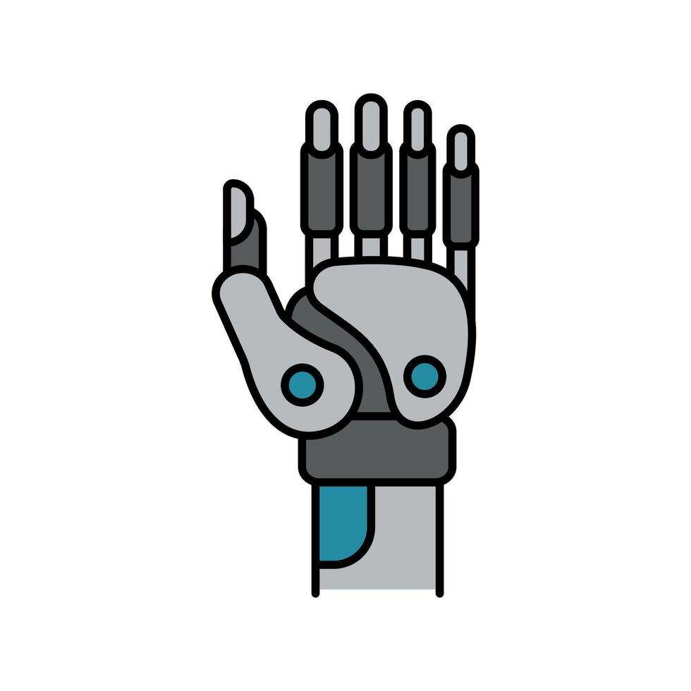 Robotic Arm black line icon for digital and print projects. vector