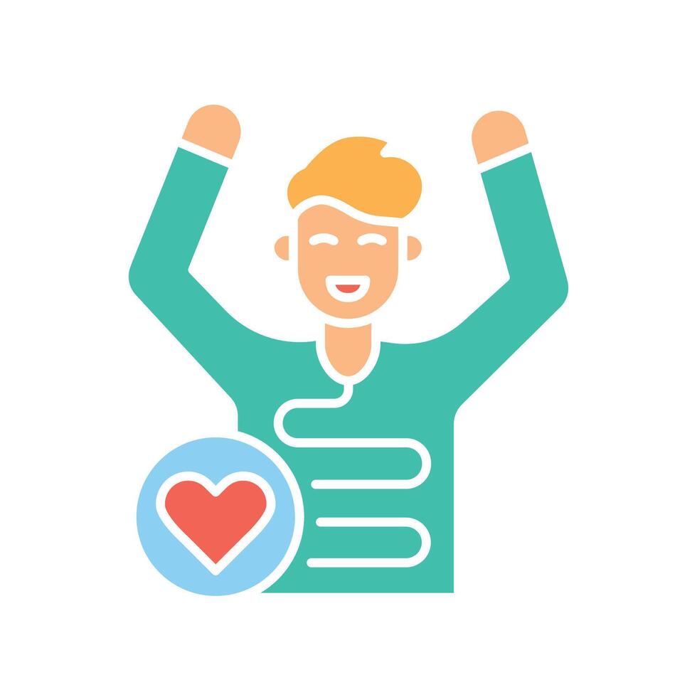 Gut health color flat icon for digital and print projects. vector