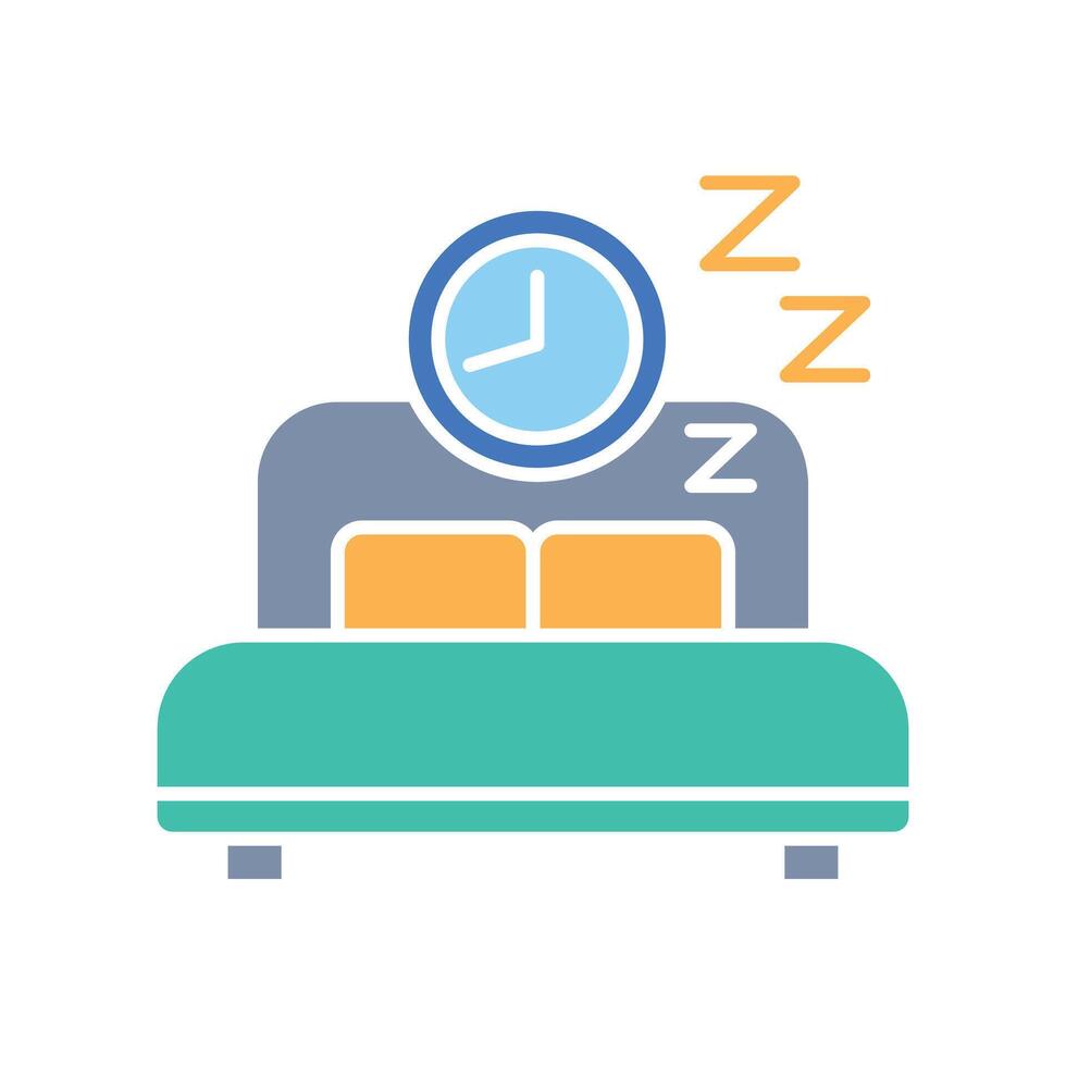 Sleep optimization color flat icon for digital and print projects. vector