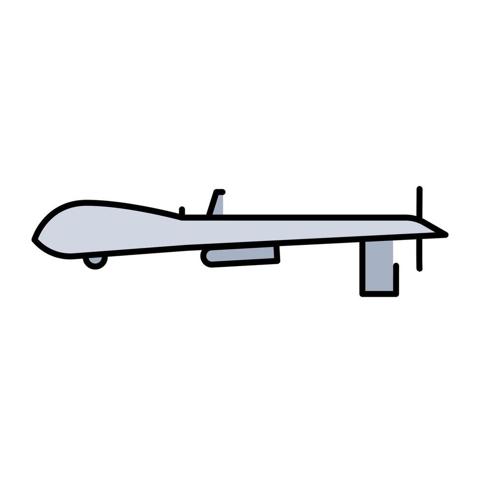 MQ-1 Predator USA line color icon. Reconnaissance and attack drone vector