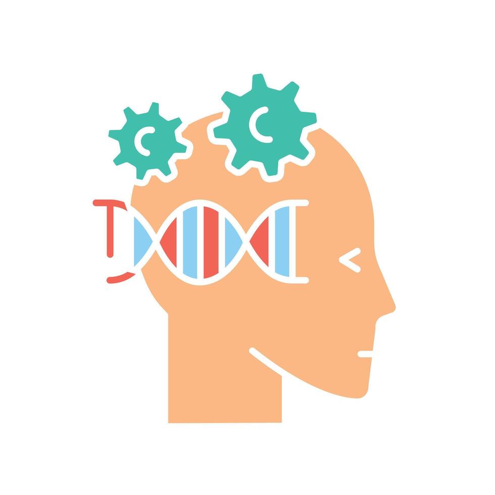 biohacking color flat icon for digital and print projects. vector