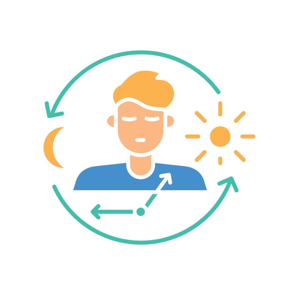 Circadian rhythm color flat icon for digital and print projects. vector