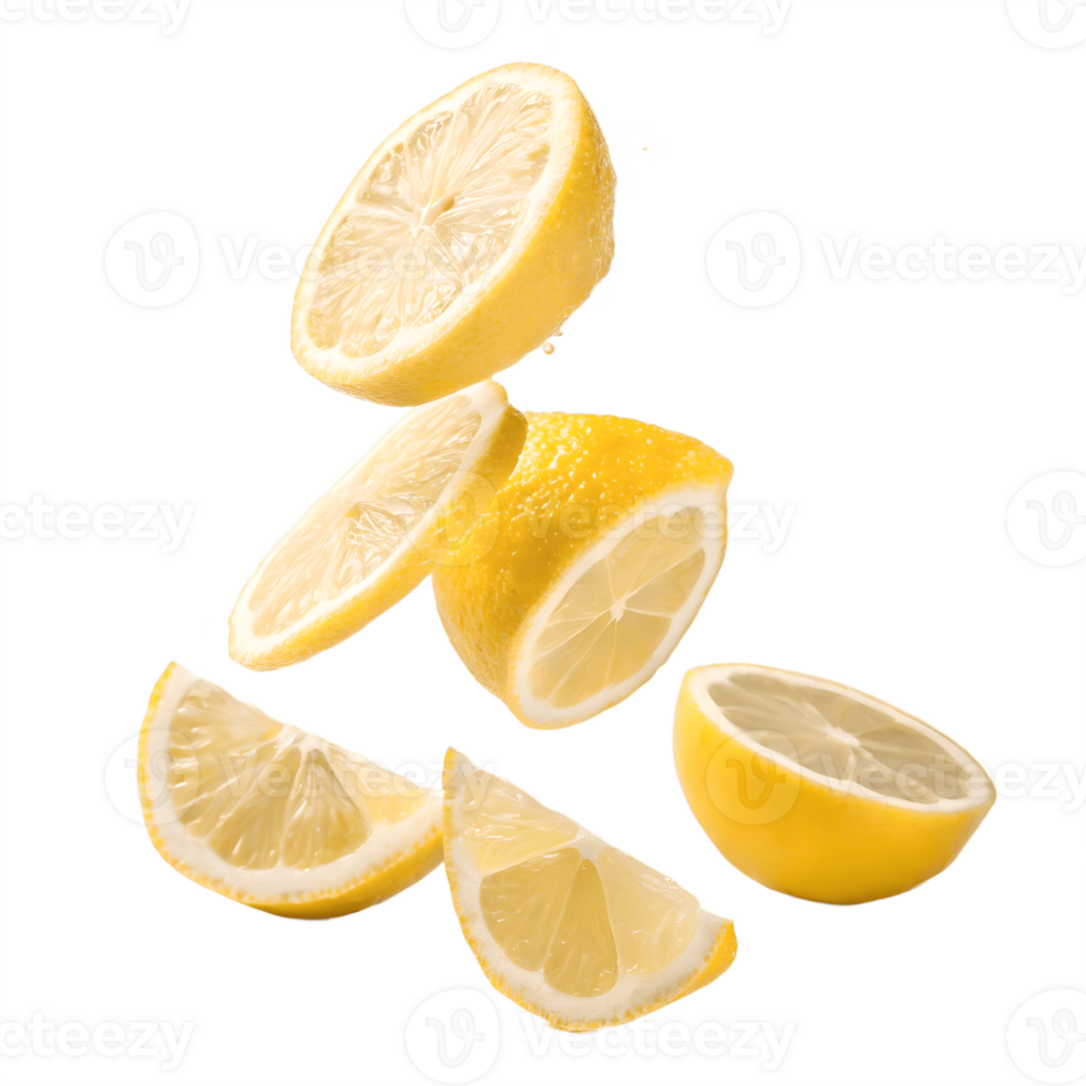 Falling Lemon Slices Transparent Background png