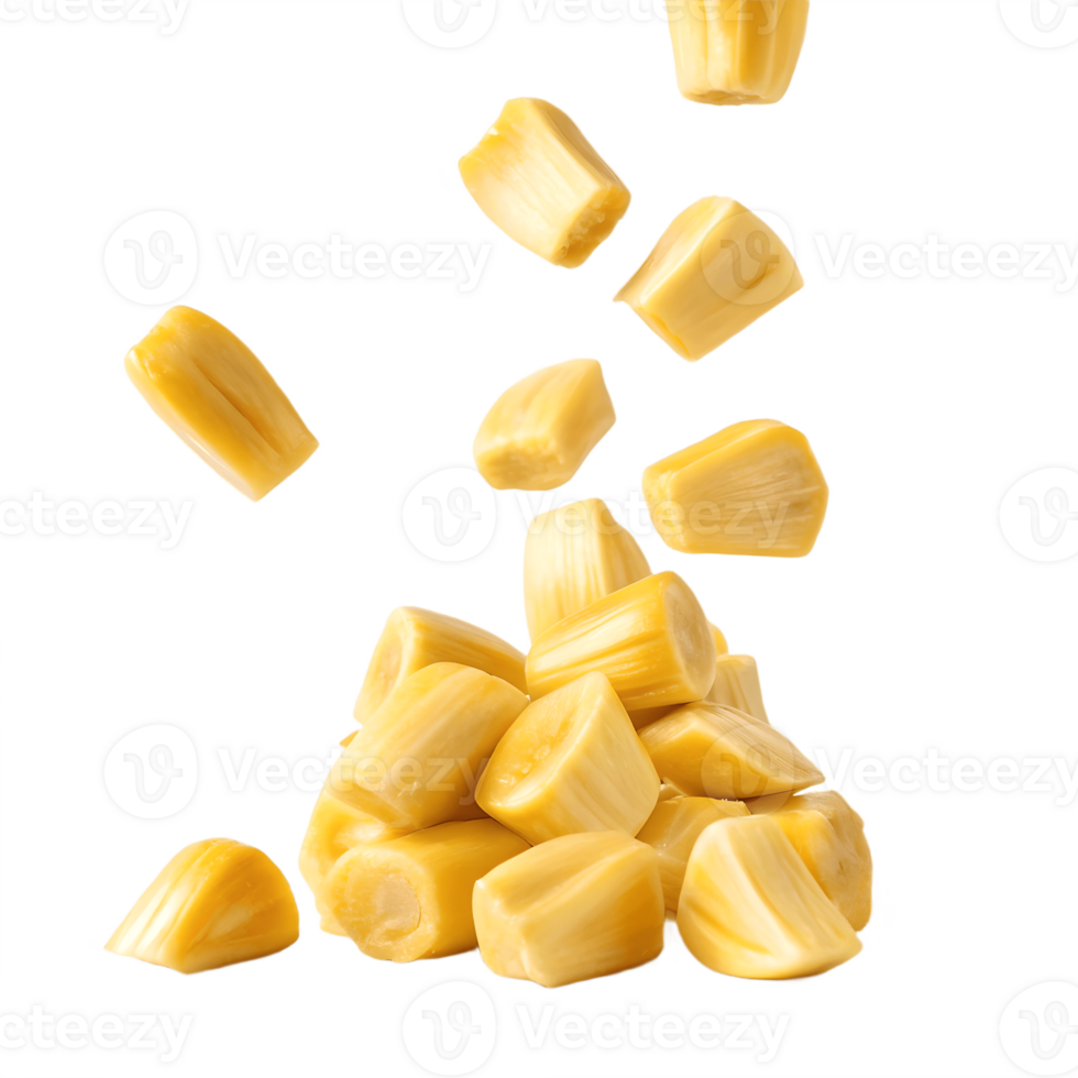 Falling Jackfruit Pieces Isolated on Transparent Background png