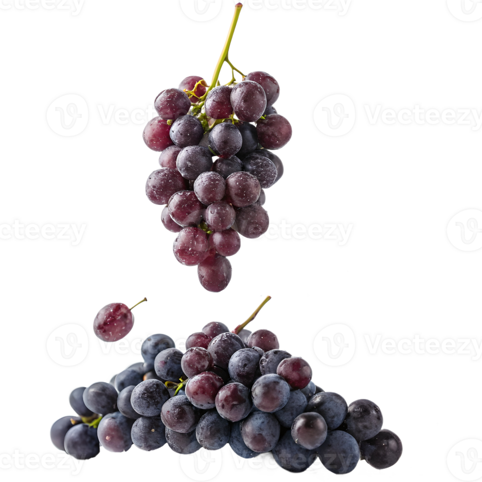 Falling Red Grapes Studio Shot Transparent Background png