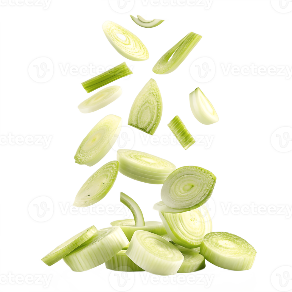 Falling Fennel Slices Studio Shot Transparent Background png